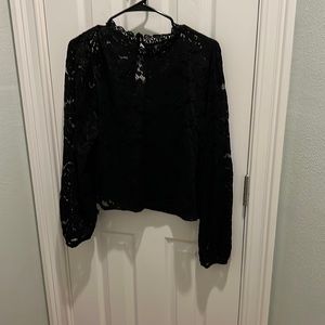 Black Lace Wild Fable Blouse XL